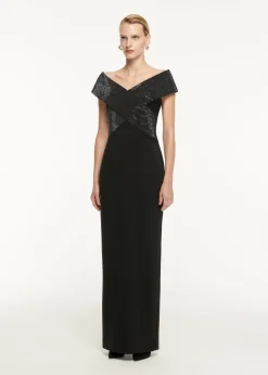 Ready To Wear|Ready To Wear Roland Mouret Stretch Cady Embellished Maxi Dress