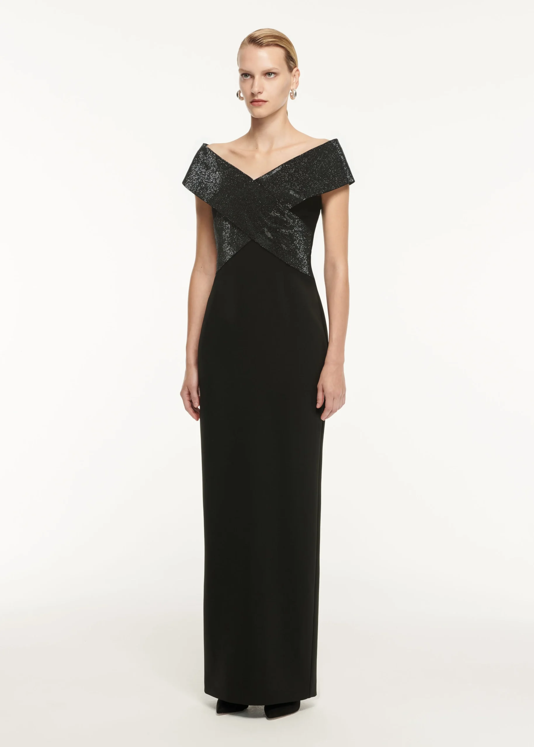Ready To Wear|Ready To Wear Roland Mouret Stretch Cady Embellished Maxi Dress